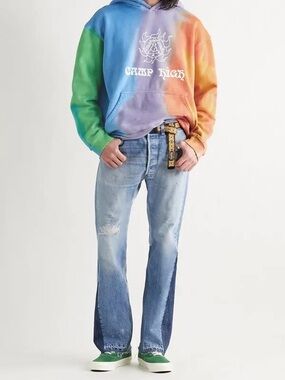 CAMP HIGH 
Northern Lights Tie-Dyed Loopback Cotton-Jersey Hoodie M